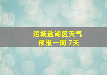 运城盐湖区天气预报一周 7天